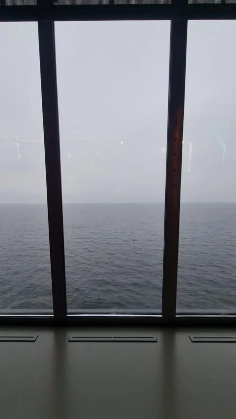 A serene view from the interior of a ferry sailing from Helsinki to Tallinn.  Stock Footage 307635547