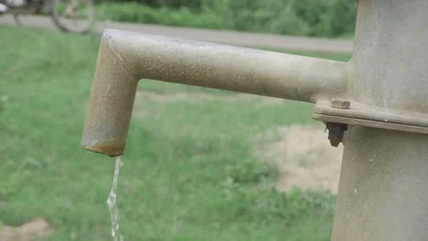 Serene Waterfall - Hand Pump Leak Stock Footage 320933461
