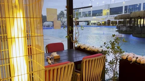 Serene Waterfront Dining Experience in 4K. Stock-Footage 305867929