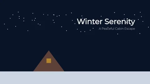 Serene winter cabin under starry night sky animation background loop. Stock Footage 337502724