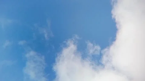 Serenity Above: A Dance of Blue Clouds Stock Footage 297102047