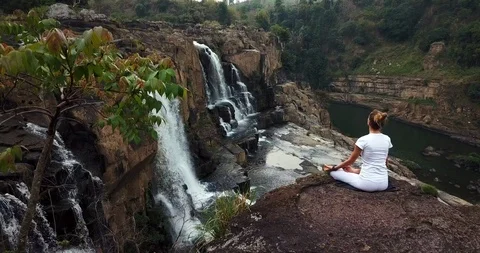 Serenity and yoga practicing Stock Footage 88262464