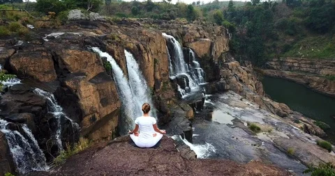 Serenity and yoga practicing Stock Footage 88262504