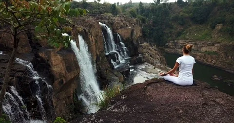 Serenity and yoga practicing Stock Footage 88262839