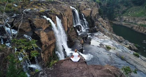 Serenity and yoga practicing Stock Footage 88262973