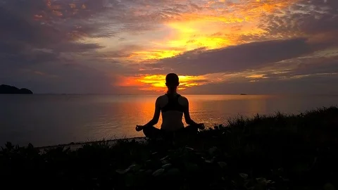 Serenity and yoga practicing Stock Footage 89028467