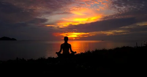 Serenity and yoga practicing Stock Footage 89029100