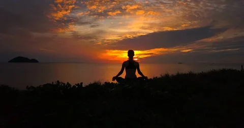 Serenity and yoga practicing Stock Footage 89029109
