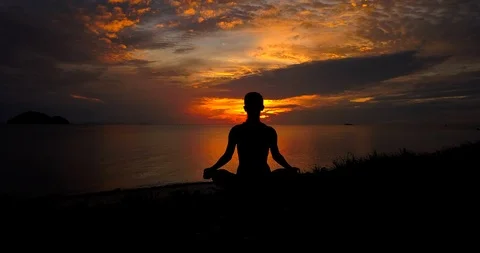 Serenity and yoga practicing Stock Footage 89030362
