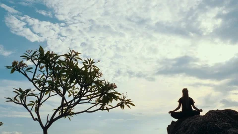 Serenity and yoga practicing Stock Footage 129303512