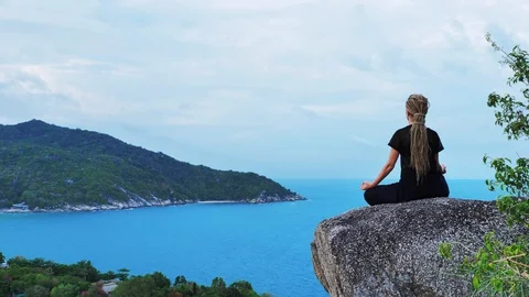 Serenity and yoga practicing Stock Footage 129322709