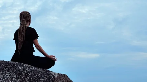 Serenity and yoga practicing Stock Footage 129322765