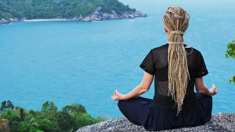 Serenity and yoga practicing Stock Footage 129322842
