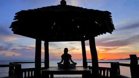 Serenity and yoga practicing Stock Footage 132064475