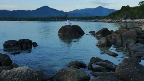 Serenity and yoga practicing Stock Footage 132387312