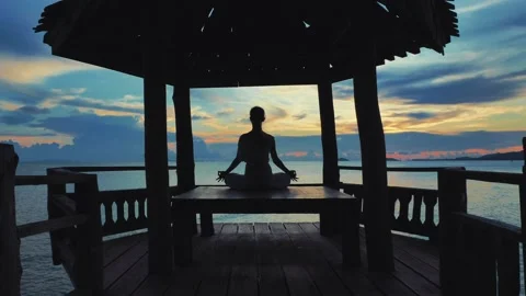Serenity and yoga practicing Stock Footage 132424911