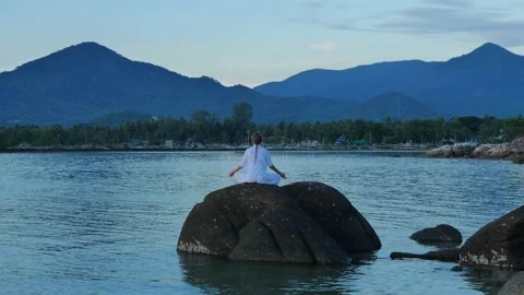 Serenity and yoga practicing Stock Footage 132427419