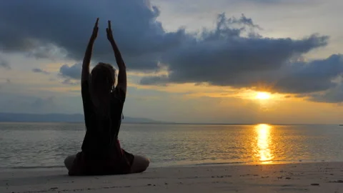 Serenity and yoga practicing Stock Footage 143301776