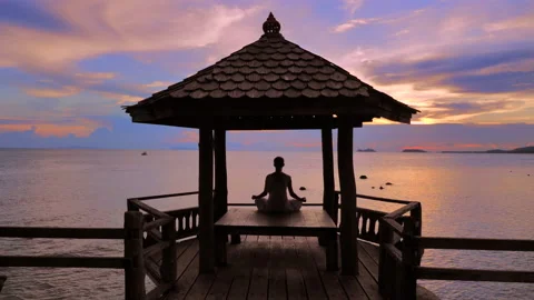 Serenity and yoga practicing Stock Footage 172036734