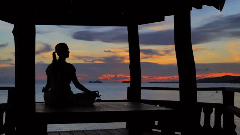 Serenity and yoga practicing Stock Footage 172036765