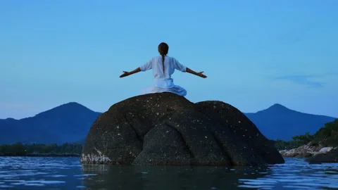 Serenity and yoga practicing Stock Footage 172036948