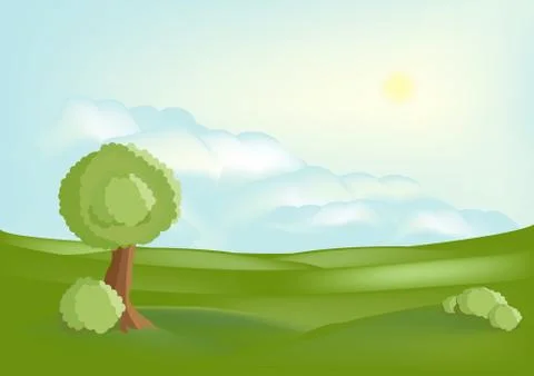 Serenity landscape Stock Illustration
