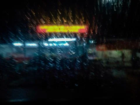 Serenity in the Storm: Capturing Rain Drops on a Window Stock Photos