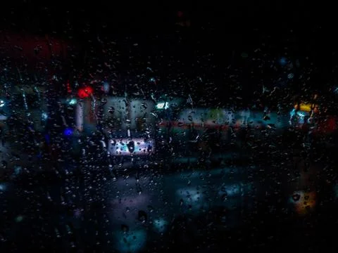 Serenity in the Storm: Capturing Rain Drops on a Window Stock Photos