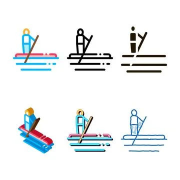 Serfing clean canoeing icon vector Stock Illustration