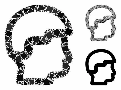 Sergeant head Mosaic Icon of Bumpy Elements Stock Illustration
