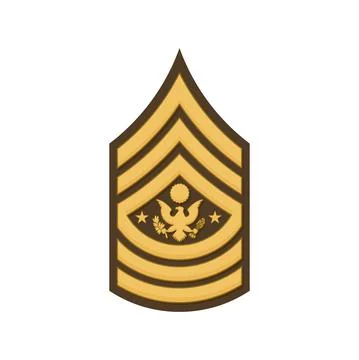 Sergeant major army rank insignia SMA sign shield Illustrazione stock