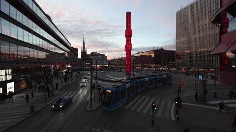 Sergels Torg Vídeo Stock 329673023