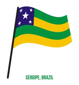 Sergipe Flag Waving Vector on White Background. States Flag of Brazil. Stock Illustration