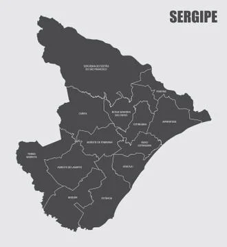 Sergipe State map Stock Illustration