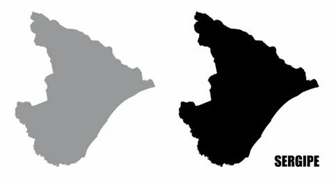 Sergipe State silhouette maps Stock Illustration