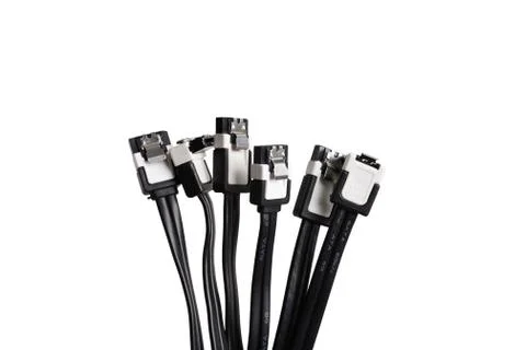 Serial AT Attachment (SATA, Serial ATA) cables Stock Photos