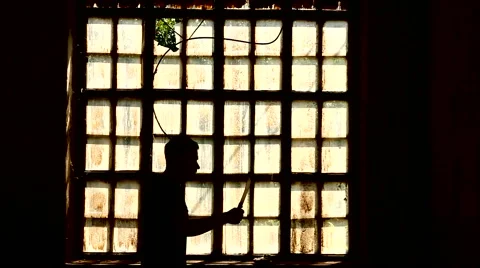 Serial killer with a knife Stock Footage 40610471