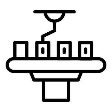 Serial manufacturing icon outline vector. Process production Stock Illustration