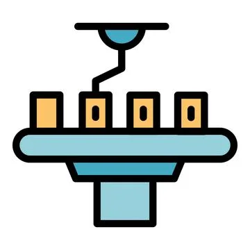 Serial manufacturing icon vector flat Stock Illustration