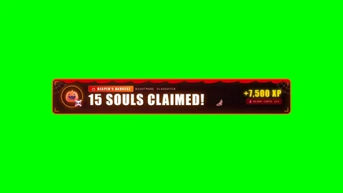 Serial Slasher Rampage Killstreak Banner on Green Screen Video stock 346483957