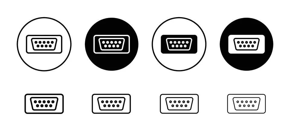 Serial vector icon set collection. Serial Outline flat Icon. Stock Illustration