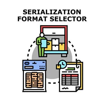 Serialization format selector data processing workflow vector Stock Illustration