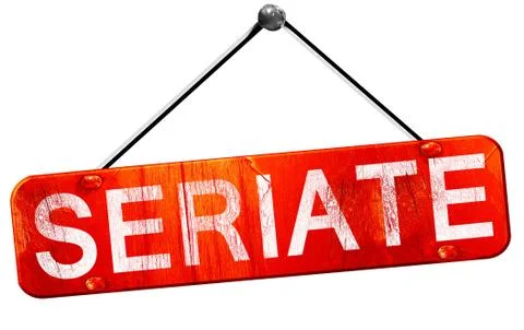 Seriate, 3D rendering, a red hanging sign Stock Illustration