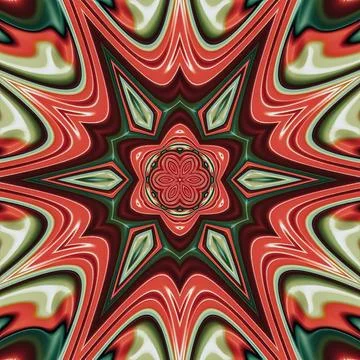 Series of abstract kaleidoscope patterns, set. Floral centric pattern Stock Illustration