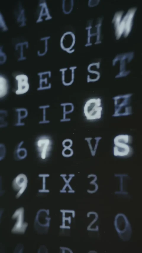 Series of alphanumerical codes, symbols highlight randomly Stockbeeldmateriaal 335872578