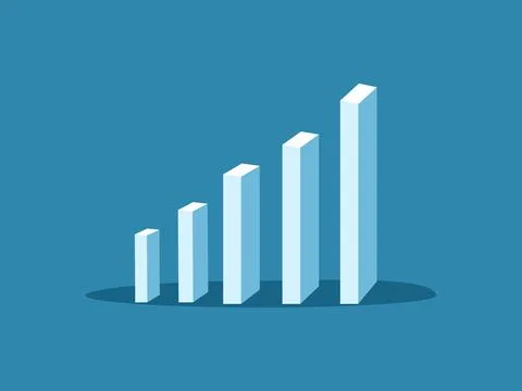 Series of ascending bar charts Ilustração Stock