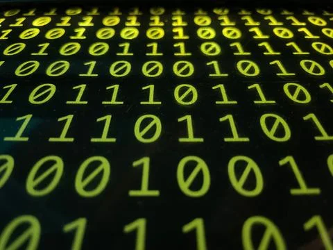 Series of binary code of zeroes and ones for a big data Stock Illustration