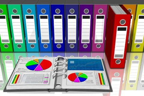 Series Binders colored folders - 3D illustration. イラスト素材