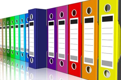 Series Binders colored folders - 3D illustration. Stock-Illustration