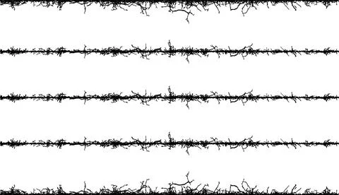 A series of black and white lines with different shapes Stock Illustration